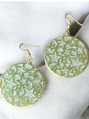 Gold-Tone Starcut Round Drop Earrings - Sparkling